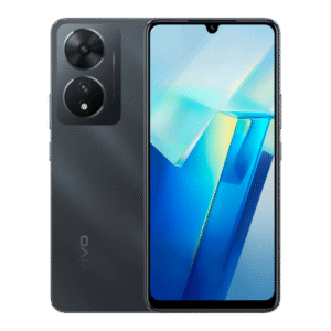 Vivo T20 5G smartphone featuring a dual rear camera setup and waterdrop notch display, showcasing its sleek design and modern look.