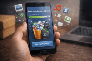 Freeing up storage space on smartphone to fix mobile phone lagging and slow performance