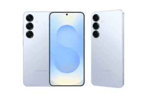 Samsung Galaxy S25 front and back design render with triple camera setup and punch-hole display