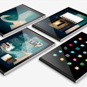 Multiple Jolla devices showcasing Sailfish OS multitasking and user interface across smartphones and tablets.