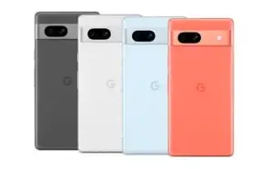 Google Pixel phones in multiple colors displayed side by side
