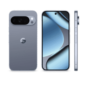 Google Pixel smartphone grey color front back and side view with premium design