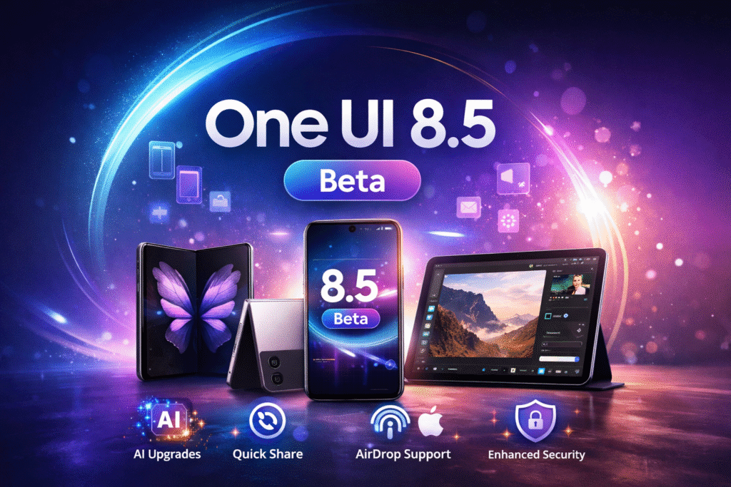 Samsung One UI 8.5 Beta update with AI features, Quick Share, AirDrop support and Galaxy devices display”