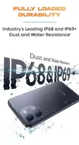 iQOO Z11x IP68 and IP69 water and dust resistance durability feature