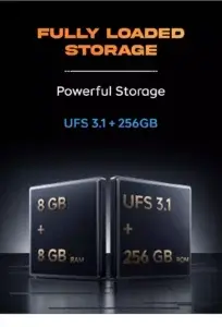 iQOO Z11x storage configuration with UFS 3.1 and up to 256GB internal storage