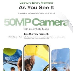 Infinix Note Edge 50MP camera with Live Photo mode for detailed photography and social media content