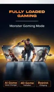 iQOO Z11x gaming performance with Monster Gaming Mode and 4D vibration support