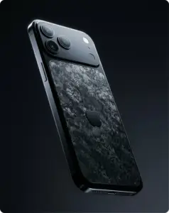 Caviar iPhone 17 Pro black titanium edition with carbon fiber back design