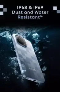 iQOO 15R IP68 and IP69 dust and water resistant smartphone design