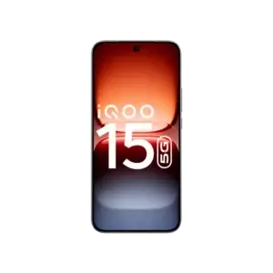 iQOO 15 5G front display with punch hole design and premium AMOLED screen look.