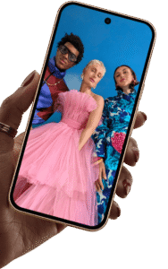 Google Pixel 11 smartphone held in hand with vibrant camera photo on display